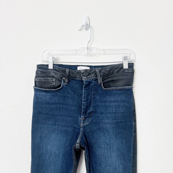 [Frame] Le One Skinny Two Tone Stretch Teller Mid Rise Jeans Ankle Length Sz 30 - Picture 4 of 11